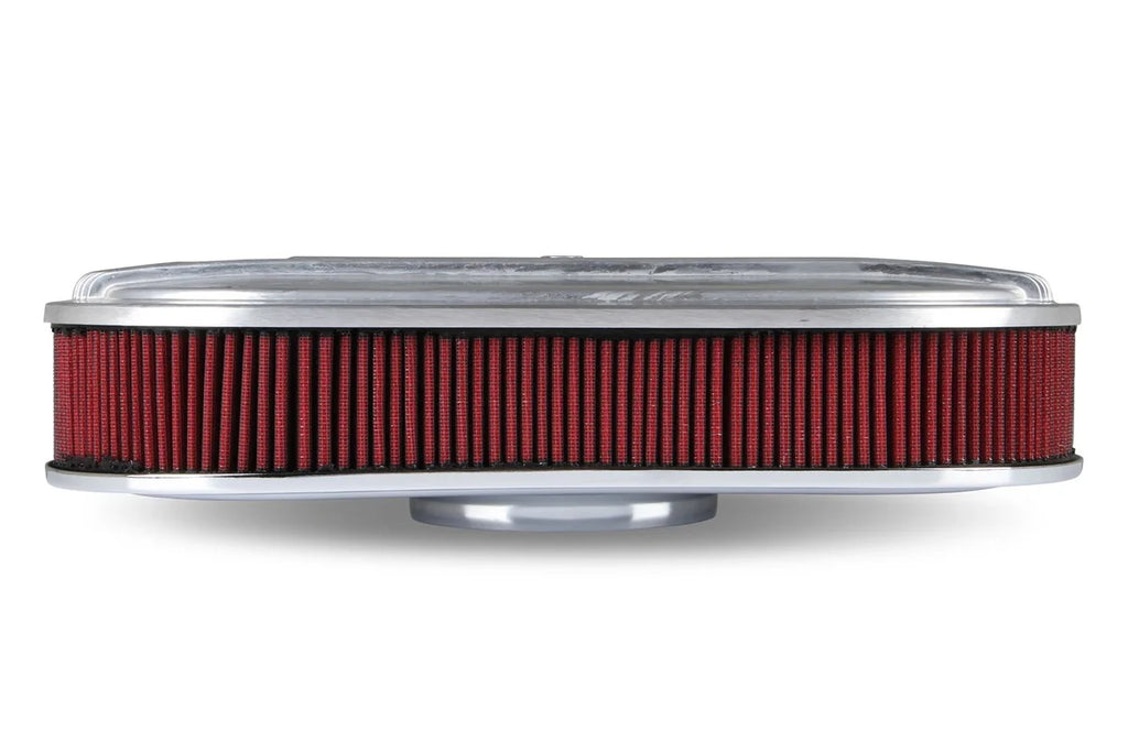 Holley 2.5 x 17 x 9 Inch Red Cotton Gauze Filter Element - Single 4-bbl Baseplate 120-400 - Side View