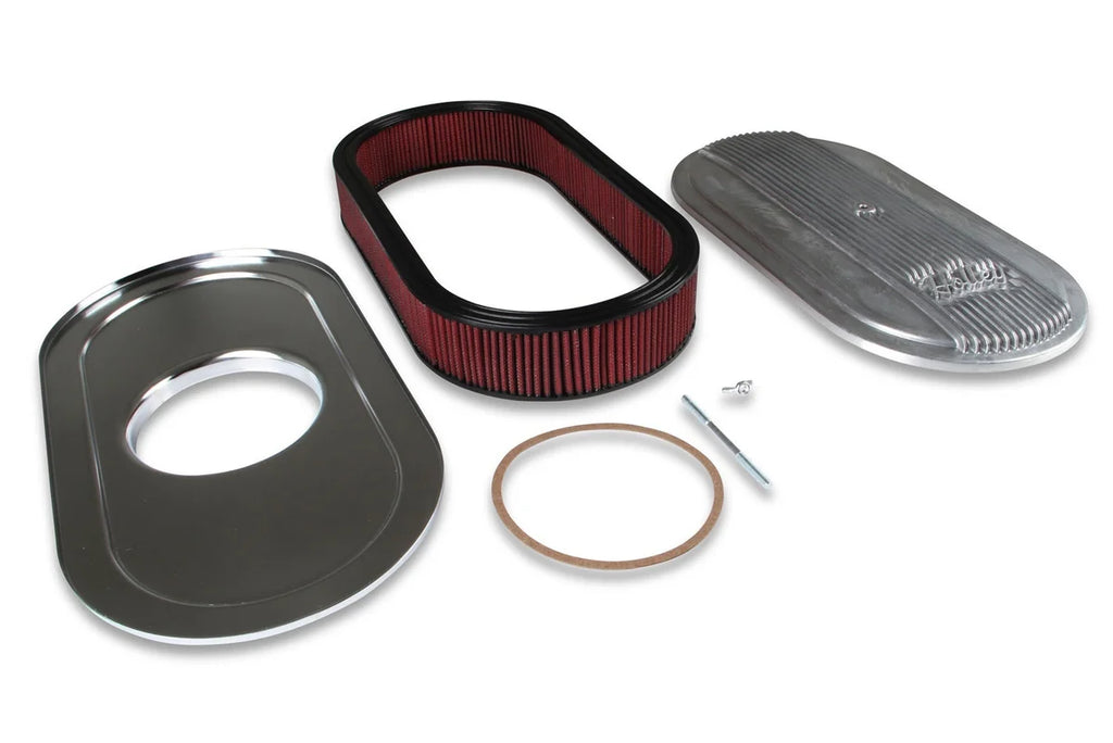 Holley 2.5 x 17 x 9 Inch Red Cotton Gauze Filter Element - Single 4-bbl Baseplate 120-400 - Back View