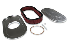 Load image into Gallery viewer, Holley 2.5 x 17 x 9 Inch Red Cotton Gauze Filter Element - Single 4-bbl Baseplate 120-400 - Back View