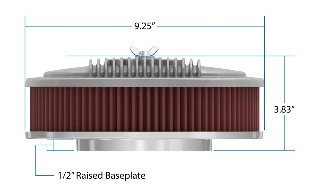 Holley 2.5 x 17 x 9 Inch Red Cotton Gauze Filter Element - Single 4-bbl Baseplate 120-400 - Additional View 11