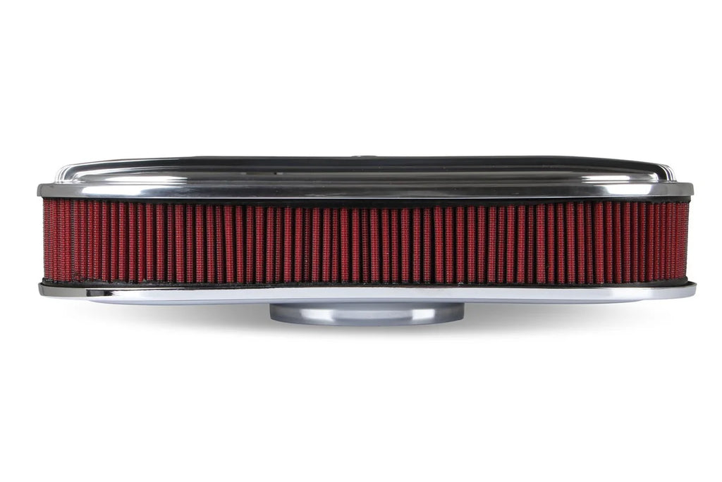 Holley 2.5 x 17 x 9 Inch Red Cotton Gauze Filter Element - Single 4-bbl Baseplate 120-401 - Side View