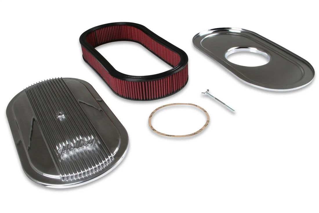 Holley 2.5 x 17 x 9 Inch Red Cotton Gauze Filter Element - Single 4-bbl Baseplate 120-401 - Back View