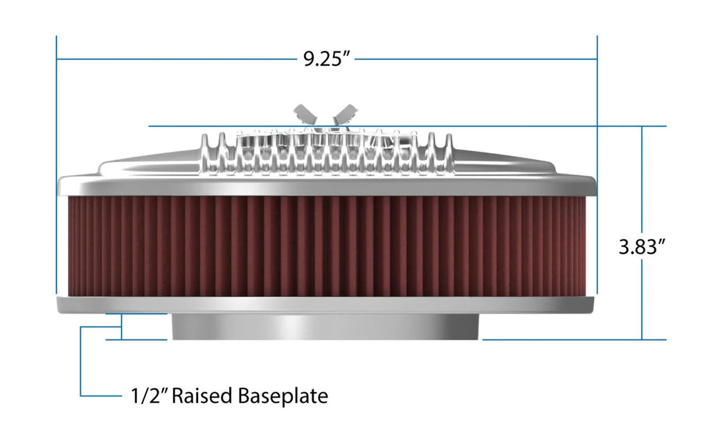 Holley 2.5 x 17 x 9 Inch Red Cotton Gauze Filter Element - Single 4-bbl Baseplate 120-401 - Additional View 13