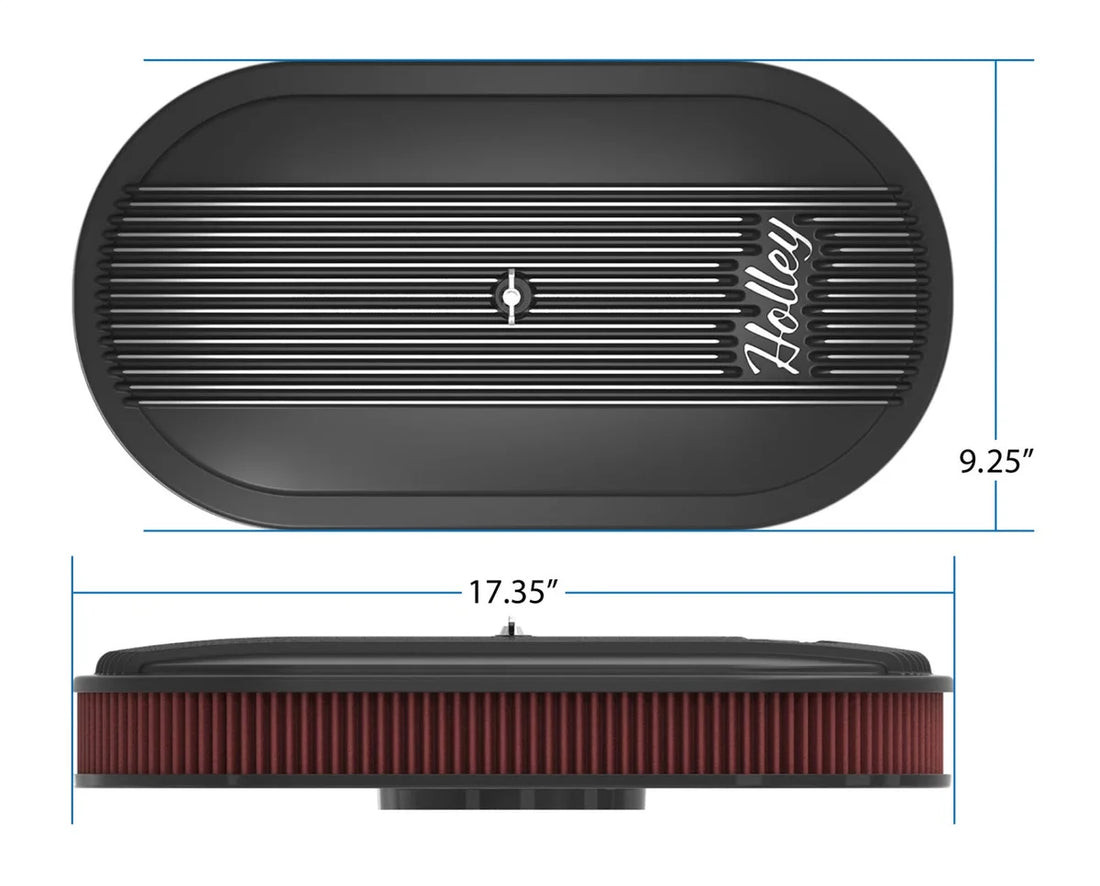 Holley 2.5 x 17 x 9 Inch Red Cotton Gauze Filter Element - Single 4-bbl Baseplate 120-402 - Back View