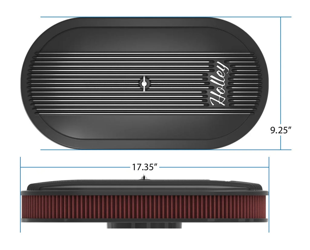 Holley 2.5 x 17 x 9 Inch Red Cotton Gauze Filter Element - Single 4-bbl Baseplate 120-402 - Back View