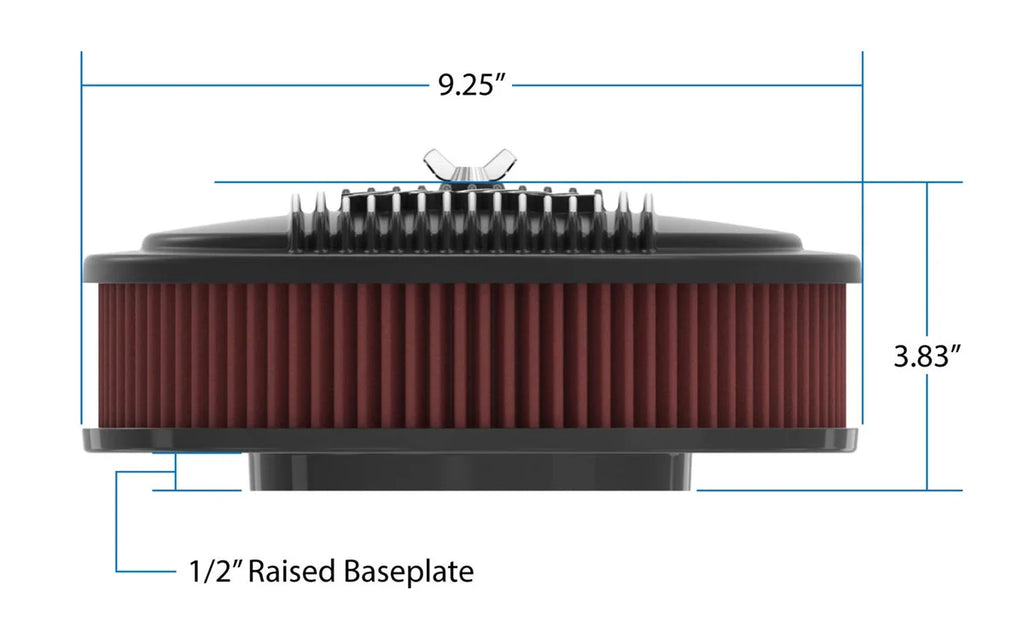 Holley 2.5 x 17 x 9 Inch Red Cotton Gauze Filter Element - Single 4-bbl Baseplate 120-402 - Installation View