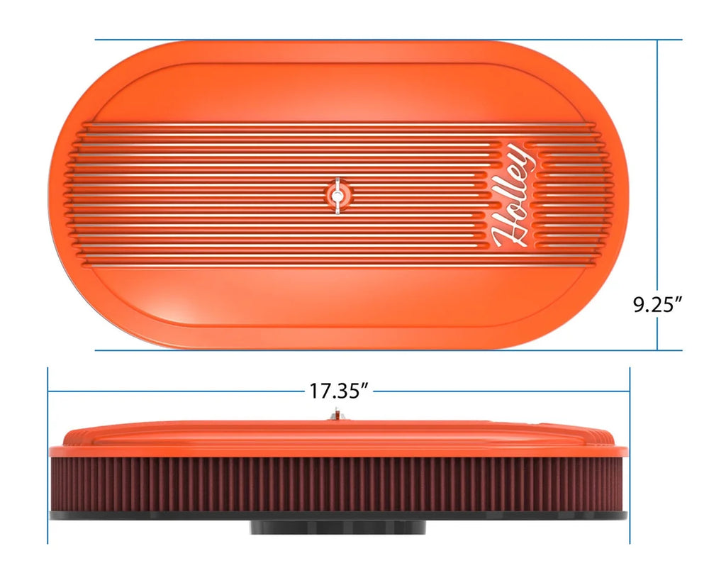 Holley 2.5 x 17 x 9 Inch Red Cotton Gauze Filter Element - Single 4-bbl Baseplate 120-403 - Additional View 13