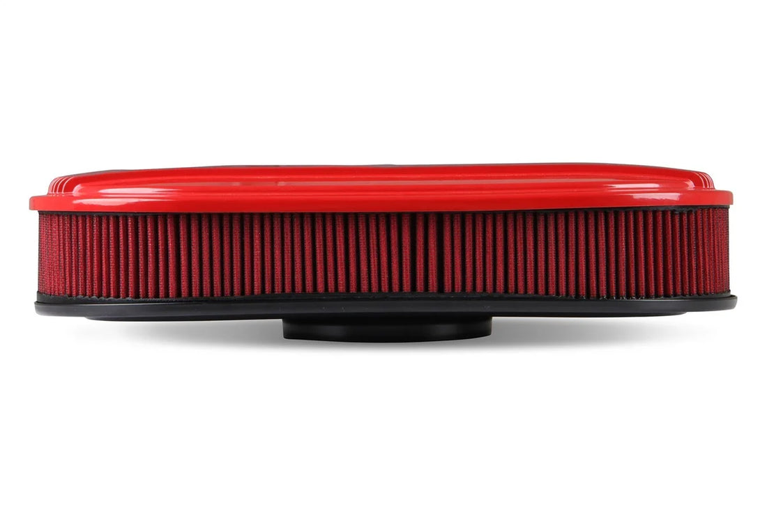 Holley 2.5 x 17 x 9 Inch Red Cotton Gauze Filter Element - Single 4-bbl Baseplate 120-404 - Side View