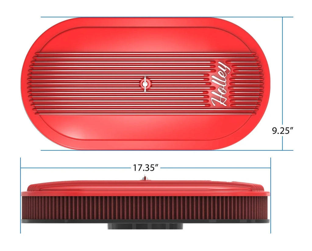 Holley 2.5 x 17 x 9 Inch Red Cotton Gauze Filter Element - Single 4-bbl Baseplate 120-404 - Additional View 14