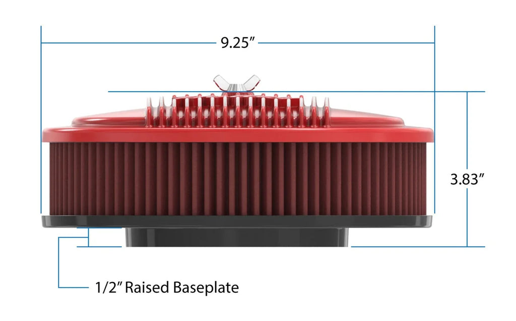 Holley 2.5 x 17 x 9 Inch Red Cotton Gauze Filter Element - Single 4-bbl Baseplate 120-404 - Additional View 15
