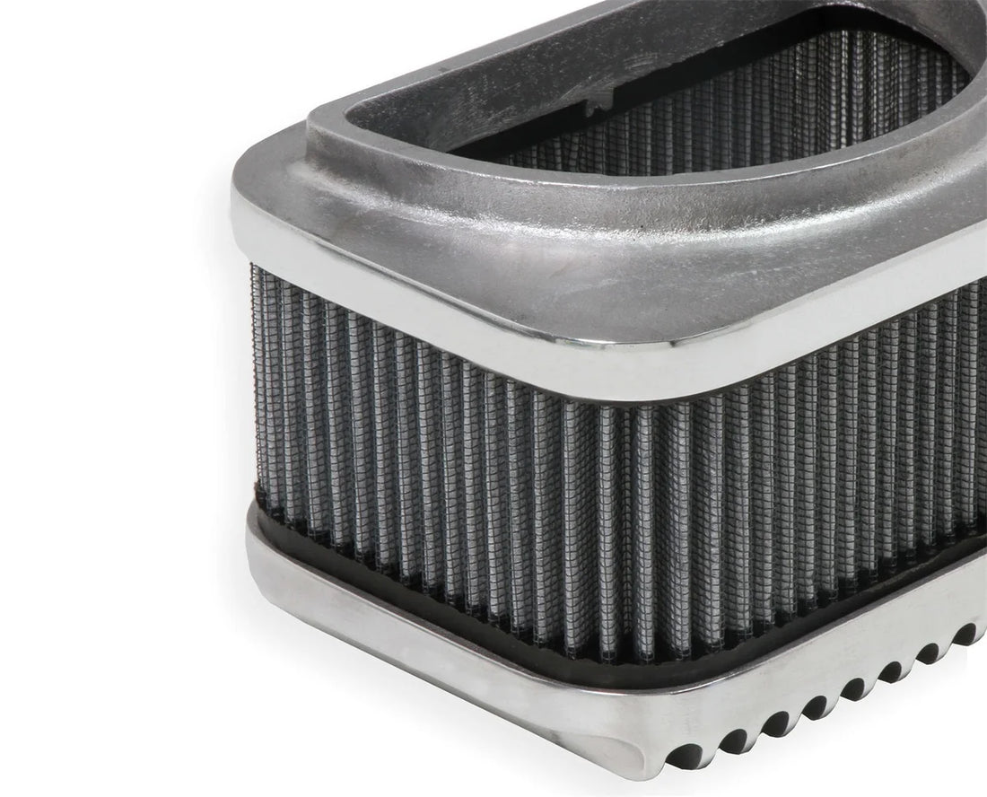 Holley 3X2 Air Cleaners - Finned with S&B filters - Set of 3 120-105 - Back View