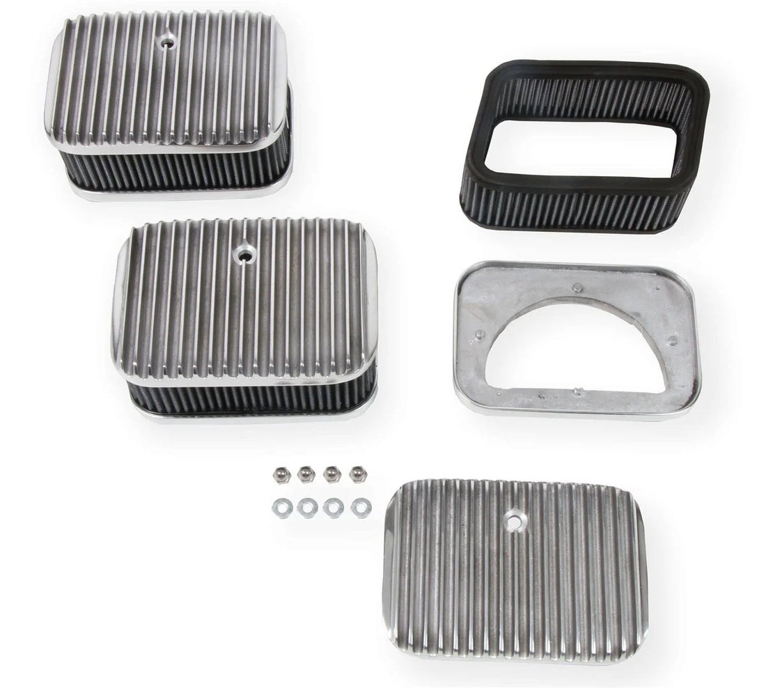 Holley 3X2 Air Cleaners - Finned with S&B filters - Set of 3 120-105 - Additional View 5