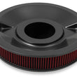 Load image into Gallery viewer, Holley 4150 Drop Base Air Cleaner Black w/3" Red Washable Gauze Filter 120-4230 - Side View
