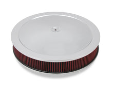 Load image into Gallery viewer, Holley 4150 Drop Base Air Cleaner Chrome w/3" Red Washable Gauze Filter 120-4130 - Main Product View