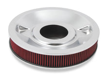 Load image into Gallery viewer, Holley 4150 Drop Base Air Cleaner Chrome w/3" Red Washable Gauze Filter 120-4130 - Side View