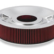 Load image into Gallery viewer, Holley 4150 Drop Base Air Cleaner Chrome w/4" Red Washable Gauze Filter 120-4140 - Side View