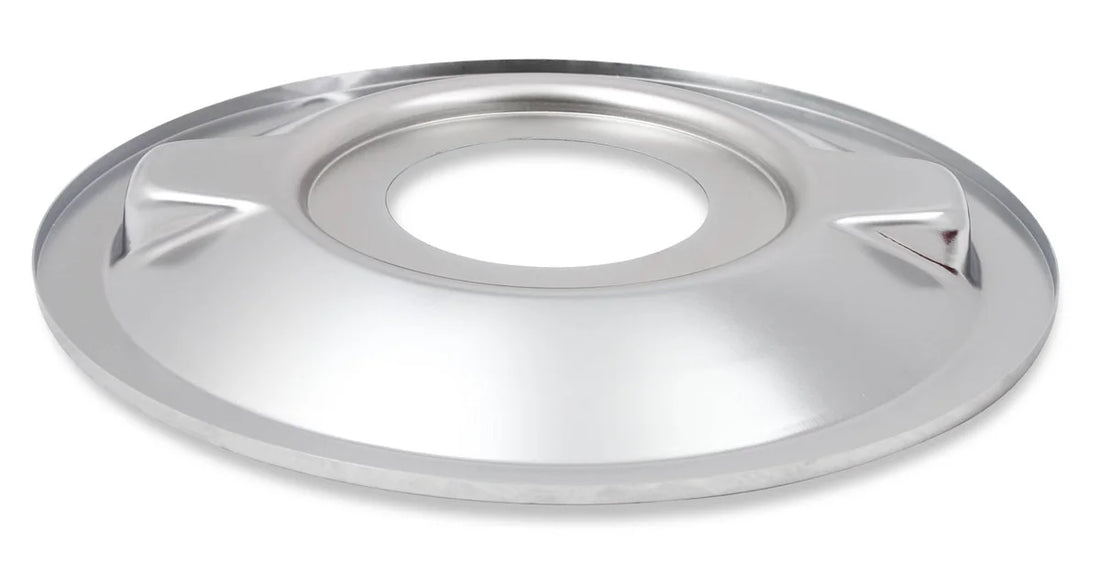 Holley 4150 Drop Base Air Cleaner Chrome w/4" Red Washable Gauze Filter 120-4140 - Back View