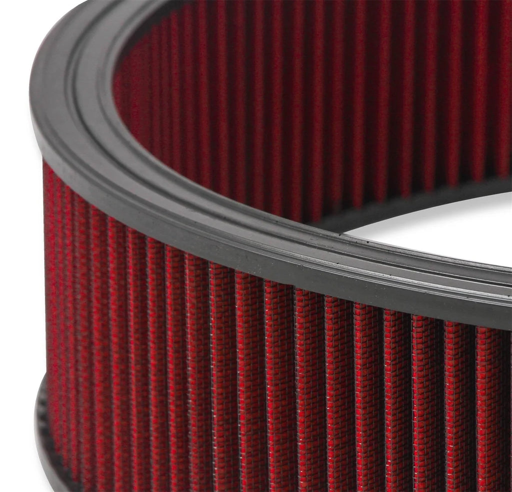 Holley 4150 Drop Base Air Cleaner Chrome w/4" Red Washable Gauze Filter 120-4140 - Installation View