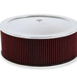 Load image into Gallery viewer, Holley 4500 Drop Base Air Cleaner Chrome w/6" Red Washable Gauze Filter 120-4560 - Main Product View