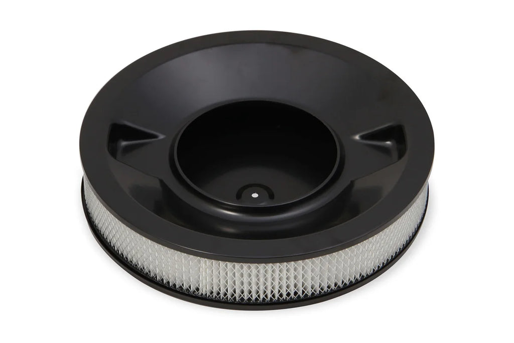 Holley 4500 drop-base air cleaner black w/3" paper filter 120-4635 - Side View