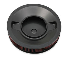 Load image into Gallery viewer, Holley 4500 drop base air cleaner black w/3" red washable gauze filter 120-4630 - Side View