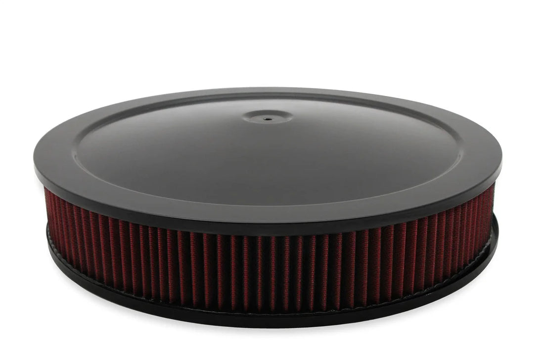 Holley 4500 drop base air cleaner black w/3" red washable gauze filter 120-4630 - Installation View