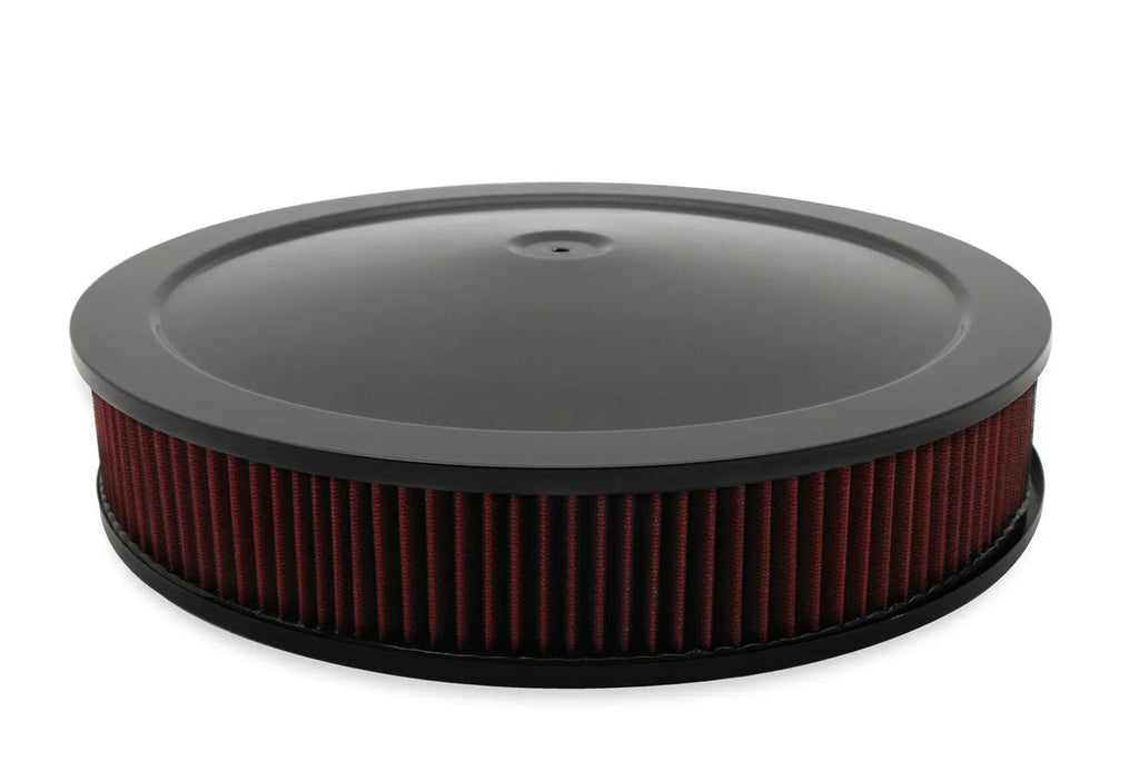 Holley 4500 drop base air cleaner black w/3" red washable gauze filter 120-4630 - Installation View