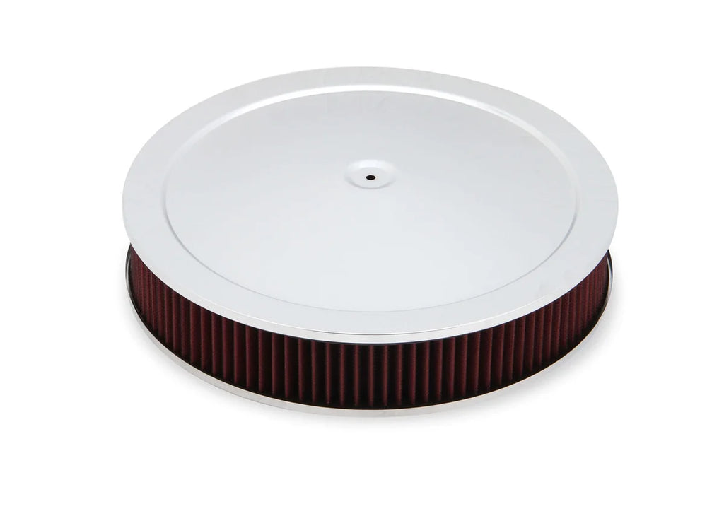 Holley 4500 drop base air cleaner chrome w/3" red washable gauze filter 120-4530 - Main Product View