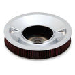 Load image into Gallery viewer, Holley 4500 drop base air cleaner chrome w/3" red washable gauze filter 120-4530 - Side View