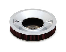 Load image into Gallery viewer, Holley 4500 drop base air cleaner chrome w/3" red washable gauze filter 120-4530 - Side View