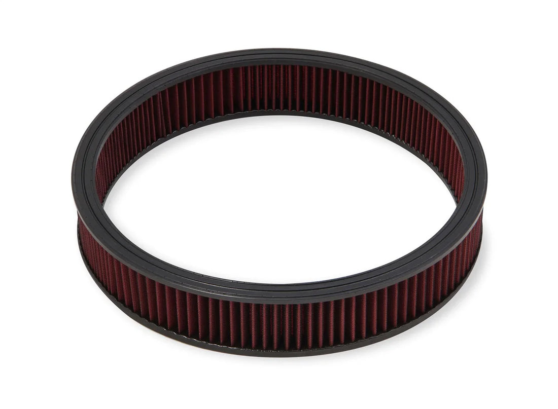 Holley 4500 drop base air cleaner chrome w/3" red washable gauze filter 120-4530 - Installation View
