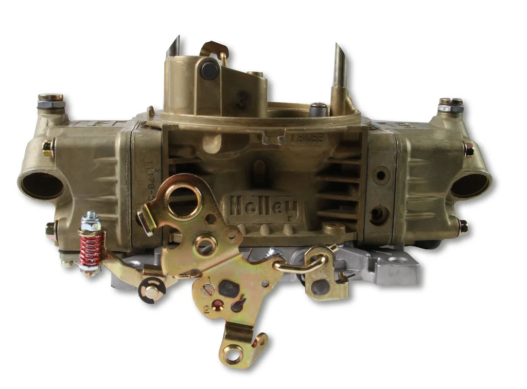 Holley 650 CFM - 4150 - Mechanical Secondaries - Gold Dichromate - Gasoline - Side View