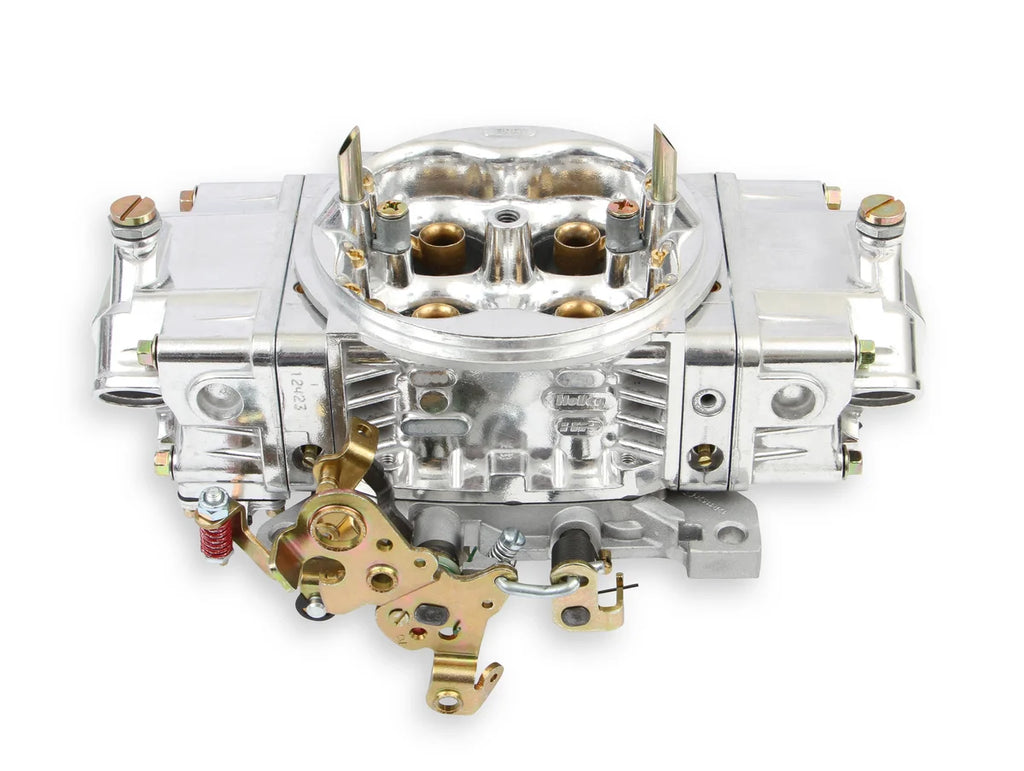 Holley 650 CFM - 4150 - Mechanical Secondaries - Shiny - Gasoline - Back View