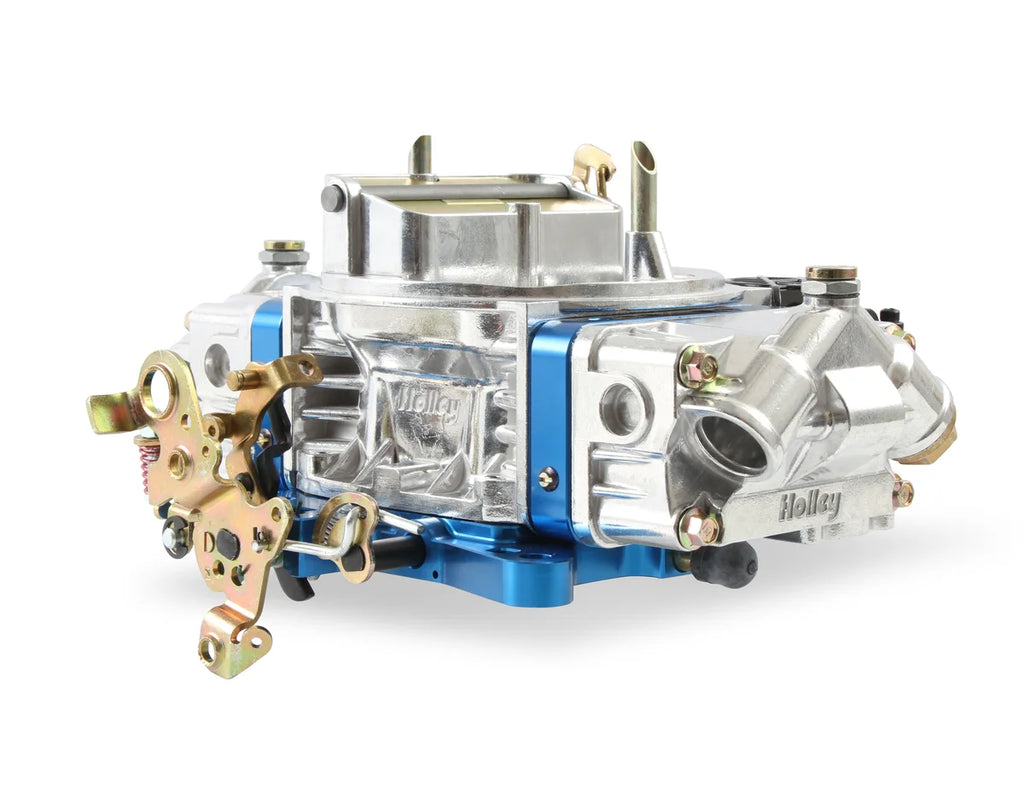 Holley 670 CFM - 4150 - Vacuum Secondaries - Shiny - Gasoline - Side View