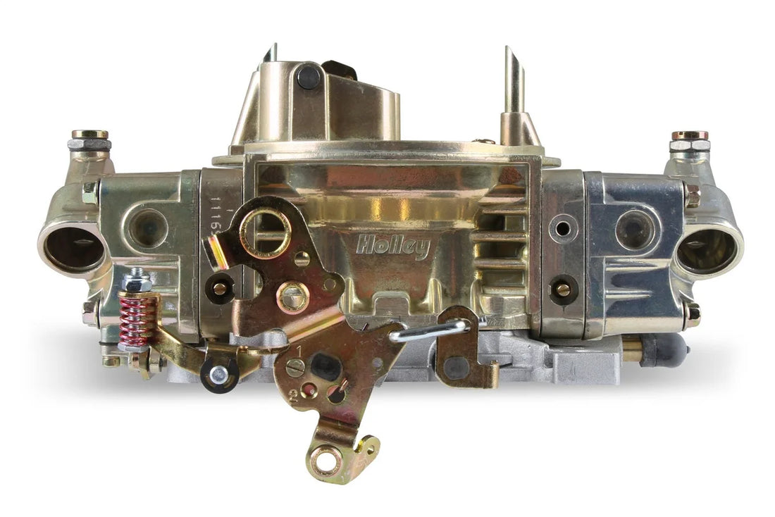 Holley 750 CFM - 4150 - Mechanical Secondaries - Gold Dichromate - Gasoline 0-4779C - Back View
