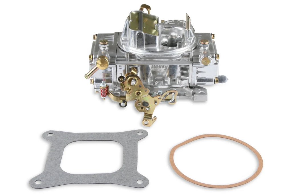 Holley 750 CFM - 4160 - Vacuum Secondaries - Shiny - Gasoline - Side View