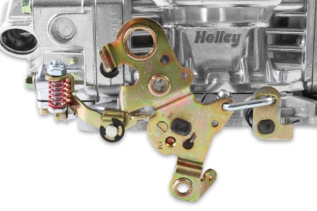 Holley 850 CFM - 4150 - Mechanical Secondaries - Shiny - Gasoline 0-4781S - Back View