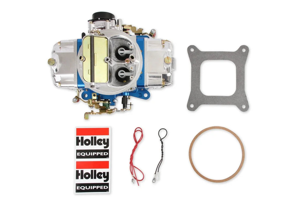 Holley 850 CFM - 4150 - Mechanical Secondaries - Shiny - Gasoline 0-76850BL - Side View