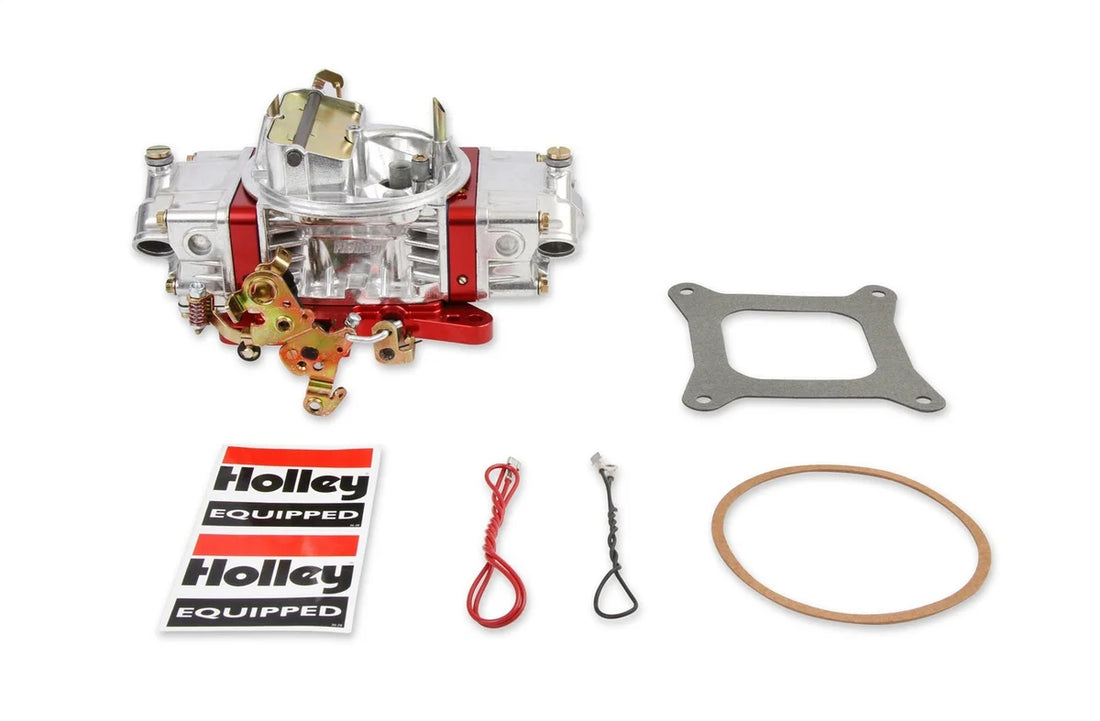 Holley 850 CFM - 4150 - Mechanical Secondaries - Shiny - Gasoline 0-76850RD - Side View