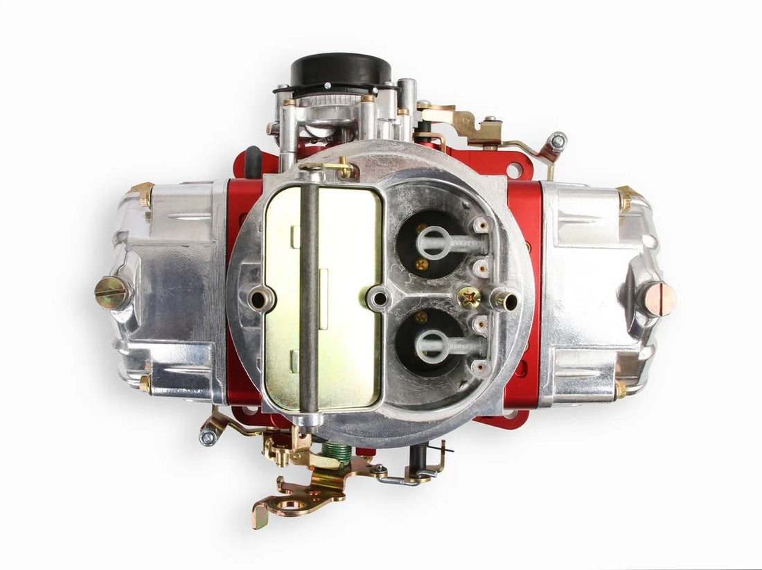 Holley 850 CFM - 4150 - Mechanical Secondaries - Shiny - Gasoline 0-76850RD - Back View