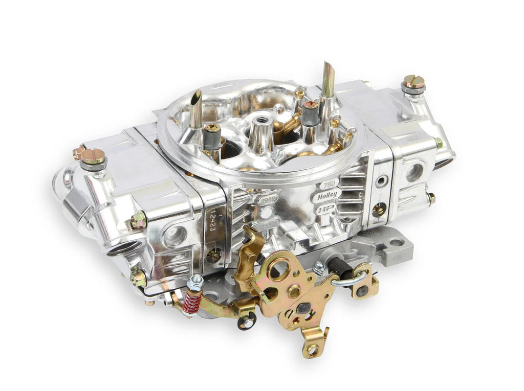 Holley 850 CFM - 4150 - Mechanical Secondaries - Shiny - Gasoline - Side View