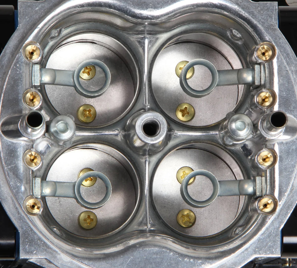 Holley 850 CFM - 4150 - Mechanical Secondaries - Shiny - Gasoline 0-67201BK - Side View