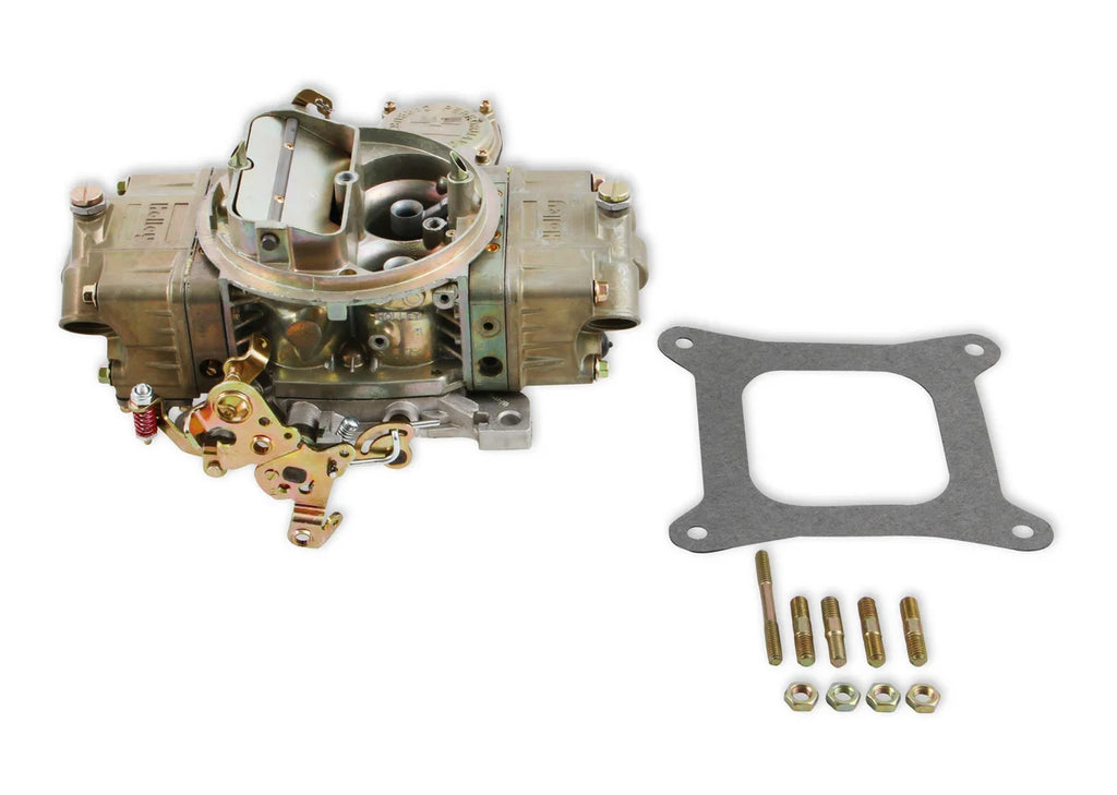 Holley 850 CFM - 4150 - Vacuum Secondaries - Gold Dichromate - Gasoline - Side View