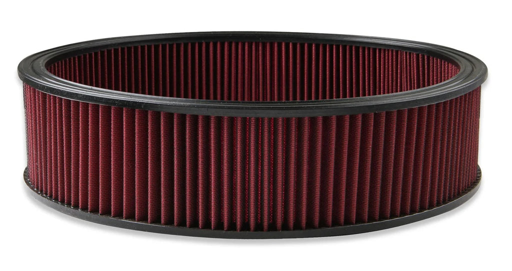 Holley Air Filter - Replacement - 16" x 4" - Red Washable Gauze Filter 220-40 - Side View