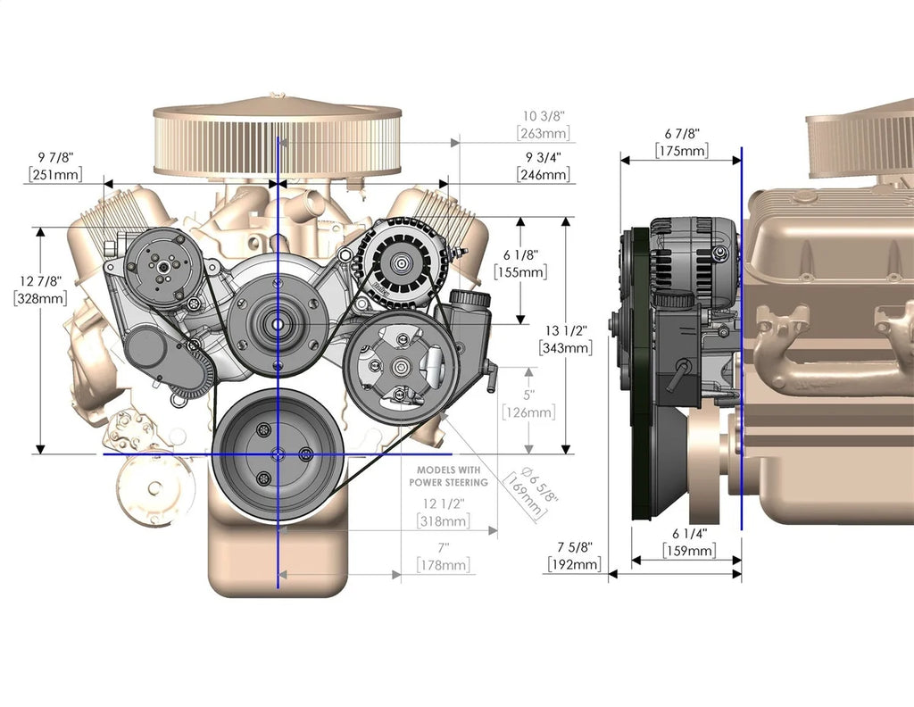 Holley Big Block Chevy Mid-Mount Complete Accessory System- Natural Finish 20-242 - Additional View 10