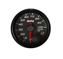 Load image into Gallery viewer, Holley Black 2-1/16&quot; Fuel Pressure 0-100psi-Holley logo 26-608 - Main Product View