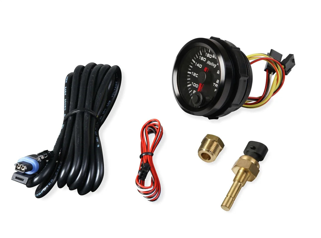 Holley Black 2-1/16" Transmission Temperature 60-260°F-Holley logo 26-605 - Side View