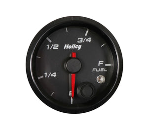 Holley Black Face 2-1/16" Fuel Level Gauge-Holley logo 26-614 - Main Product View