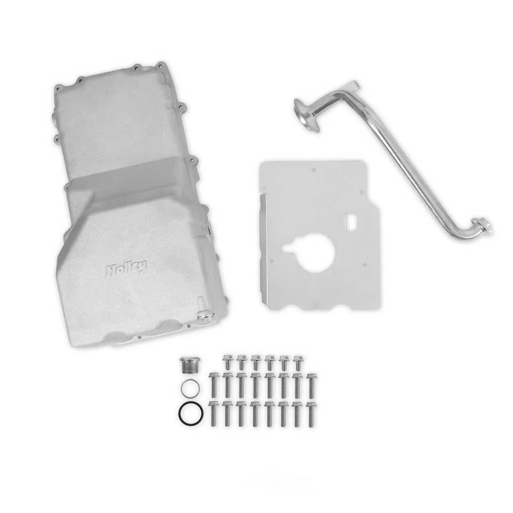 Holley Cast Aluminum Rear Sump Oil Pan - Coyote Swap 302-47 fits 1979-2004 Ford Mustang / Mercury Capri - Main Product View