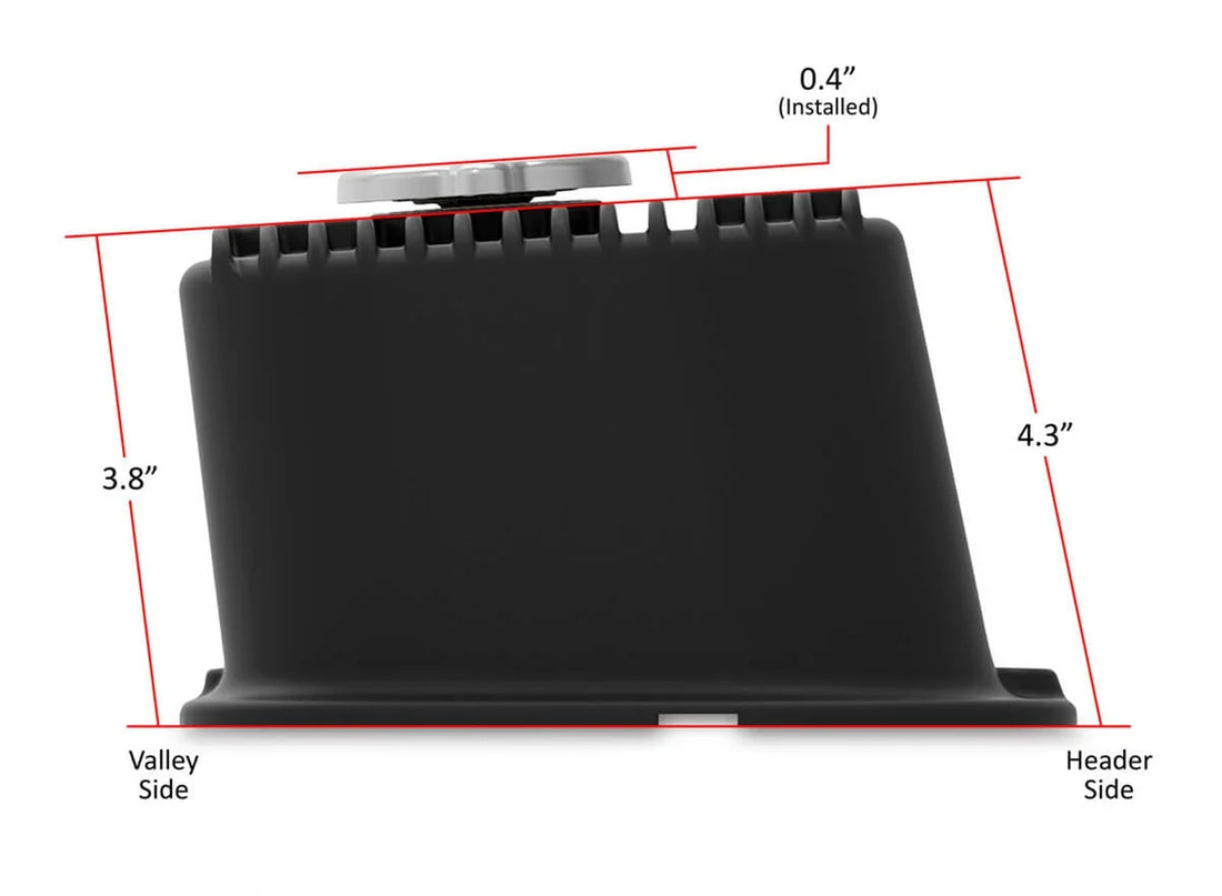 Holley Cast Aluminum Tall M/T Valve Cover for BBC Engines, Satin Black Machined Finish 241-152 - Back View
